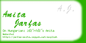 anita jarfas business card